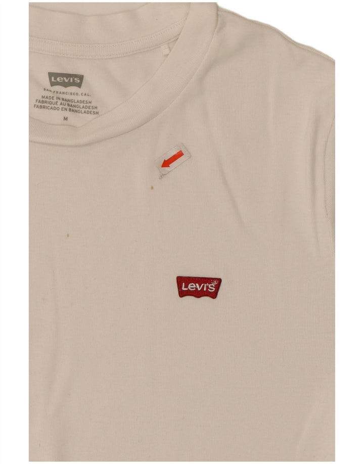 LEVI'S Womens T-Shirt Top UK 12 Medium White Cotton