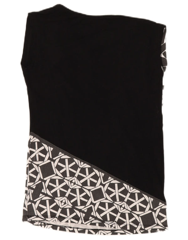 Desigual Chemisier sans manches pour femme UK 42 Medium Noir Géométrique