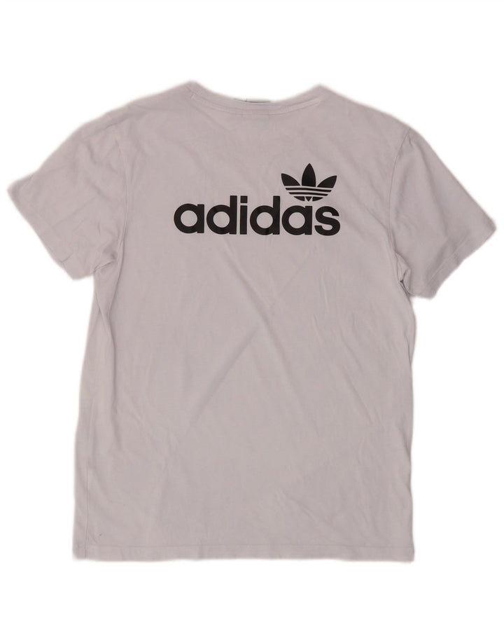 ADIDAS T-shirt graphique surdimensionné pour femme UK 6 XS Bleu