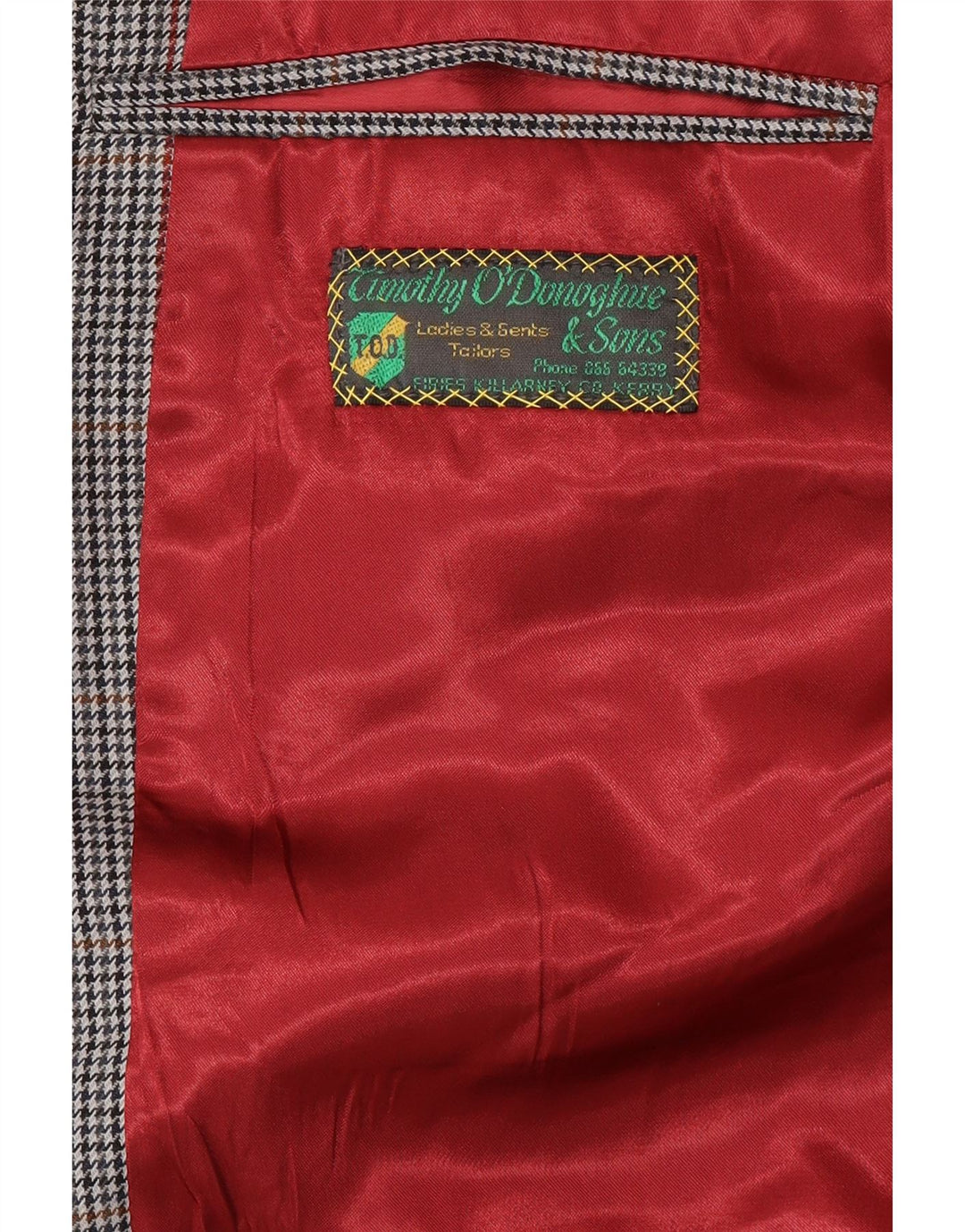 vintage Homme 2 Bouton Blazer Veste UK 42 XL Gris Check