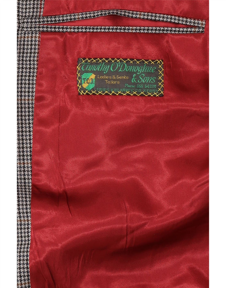 vintage Homme 2 Bouton Blazer Veste UK 42 XL Gris Check