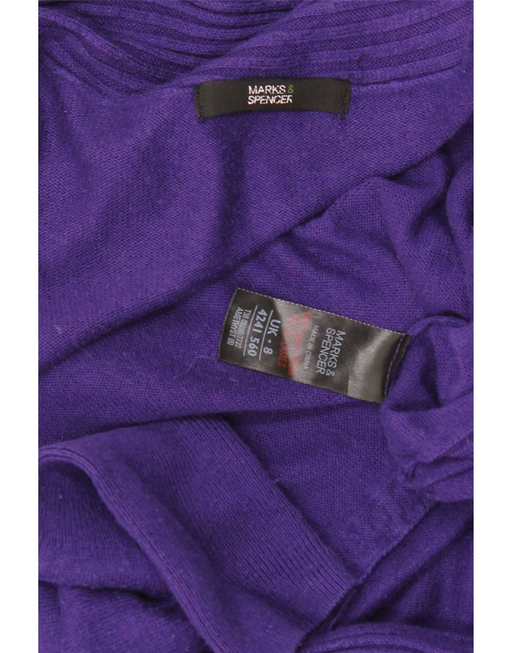 Marks & Spencer Pull cardigan ouvert long pour femme UK 8 Small Violet