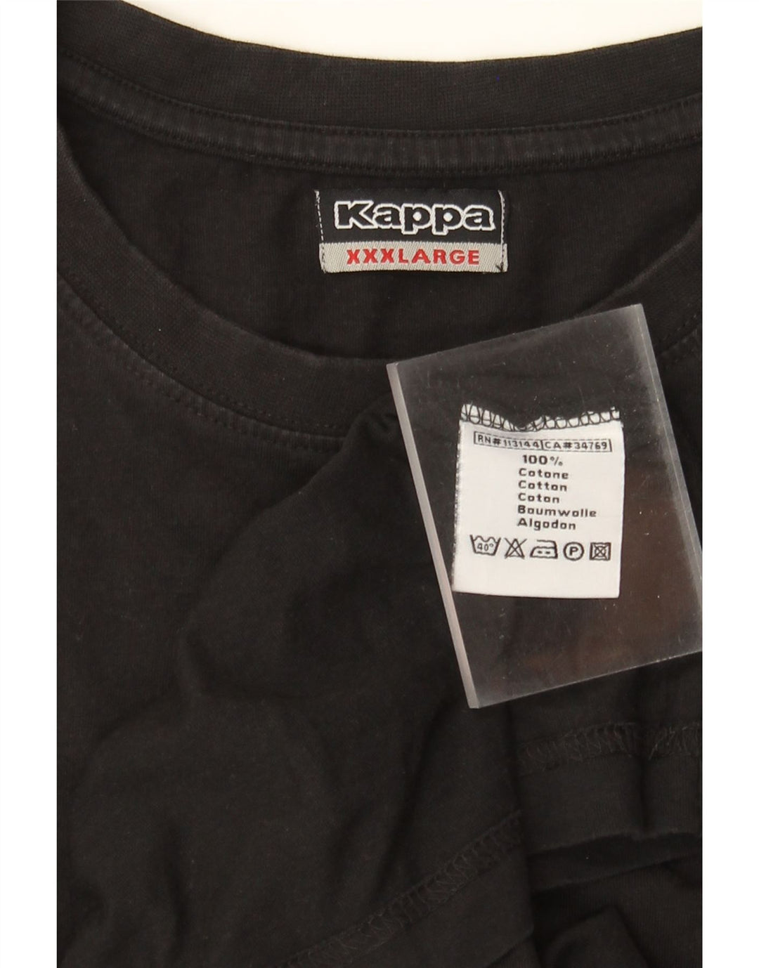 Kappa T-Shirt Homme Top 3XL Noir Coton