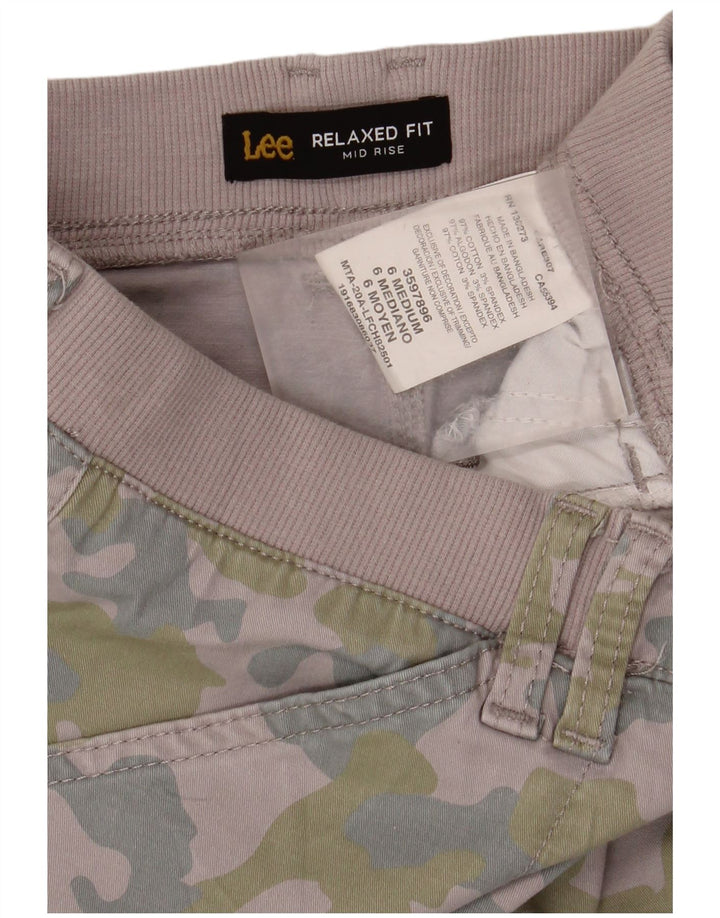 Lee Short cargo mi-hauteur pour femme US 6 Medium W30 Violet Camouflage Coton