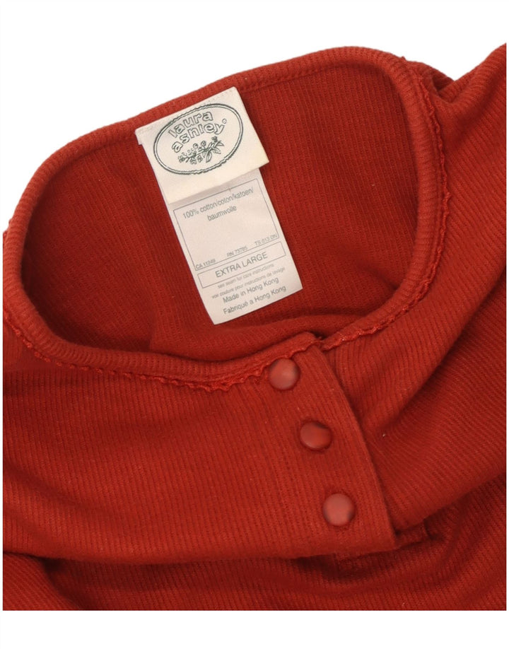 LAURA ASHLEY Haut surdimensionné à manches longues pour femme UK 18 XL Coton rouge