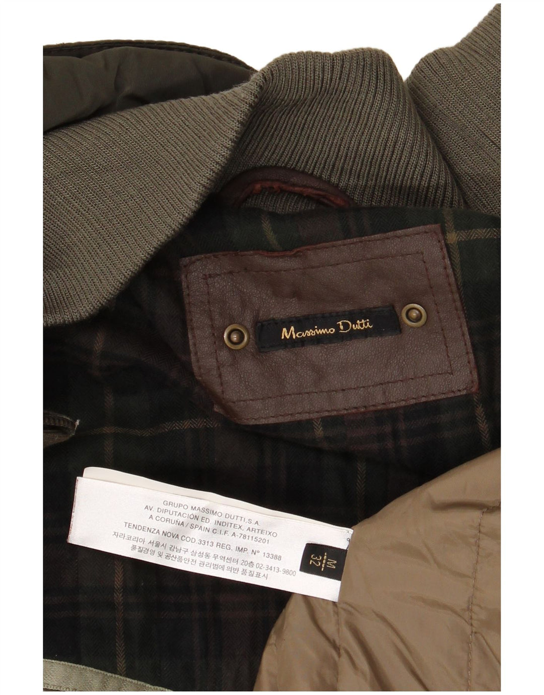 MASSIMO DUTTI Veste militaire pour femme UK 14 Medium Kaki Polyester