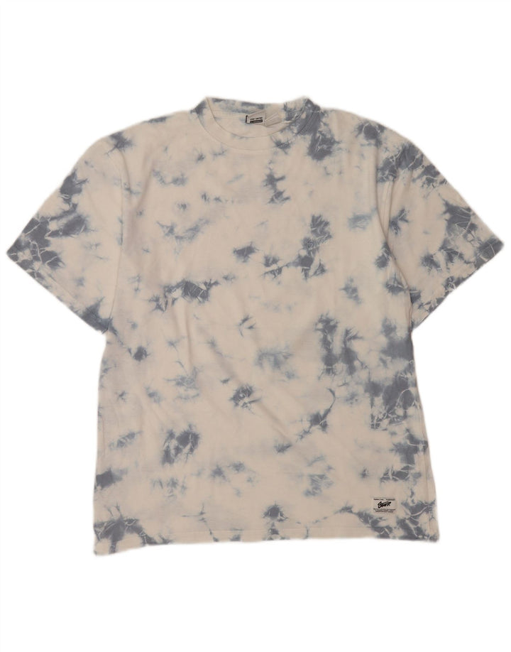 Pull & Bear T-Shirt Homme Top XS Blanc Tie Dye Coton