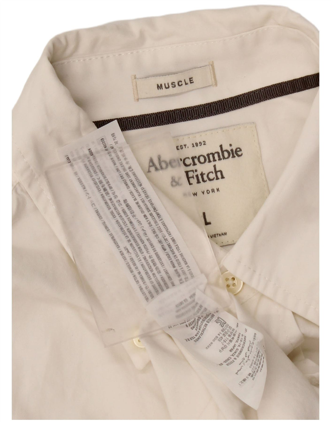 Abercrombie & Fitch Chemise musclée pour homme Grand coton blanc