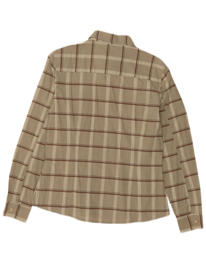 Timberland Chemise Femme UK 14 Coton à Carreaux Kaki Moyen