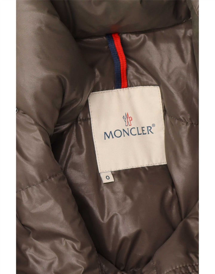 Moncler Veste matelassée à capuche pour homme Taille 0 XS Kaki Polyamide