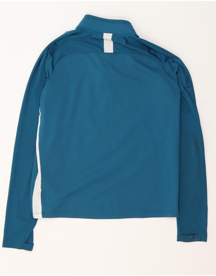 NIKE Mens Dri Fit Zip Neck Pullover Tracksuit Top Medium Blue Colourblock