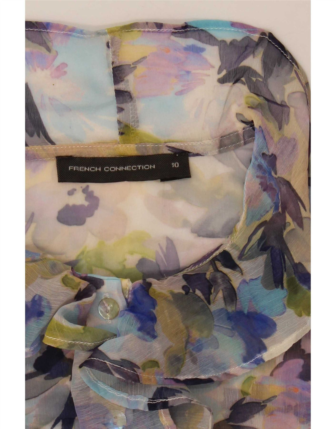 French Connection Chemisier transparent pour femme UK 10 Small Multicolore