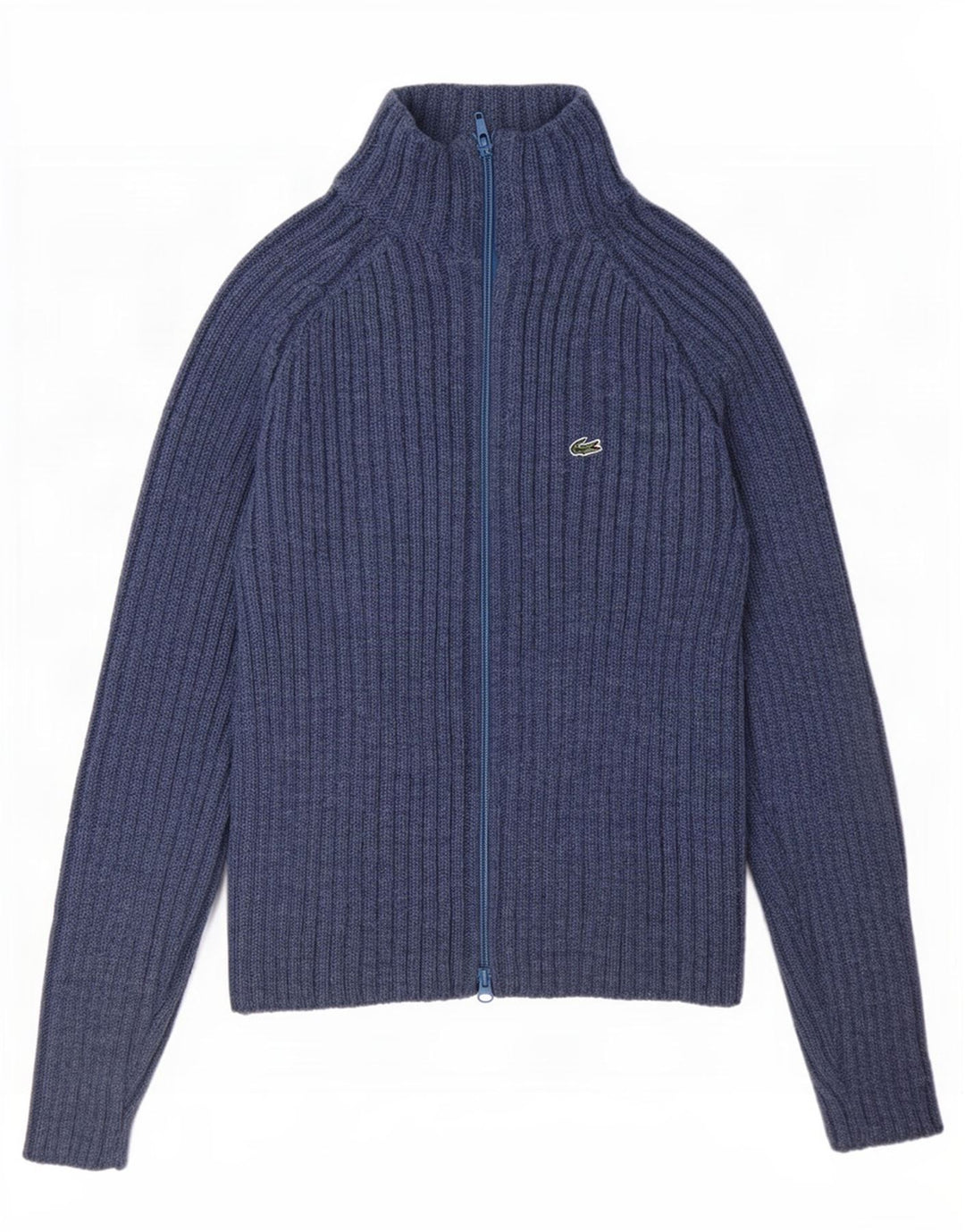 Lacoste Femme Regular Fit Cardigan Pull Taille 38 Laine Bleu Moyen