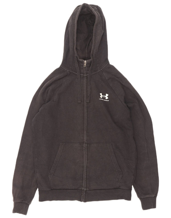 Under Armour Pull à capuche zippé coupe ample pour homme Petit coton noir