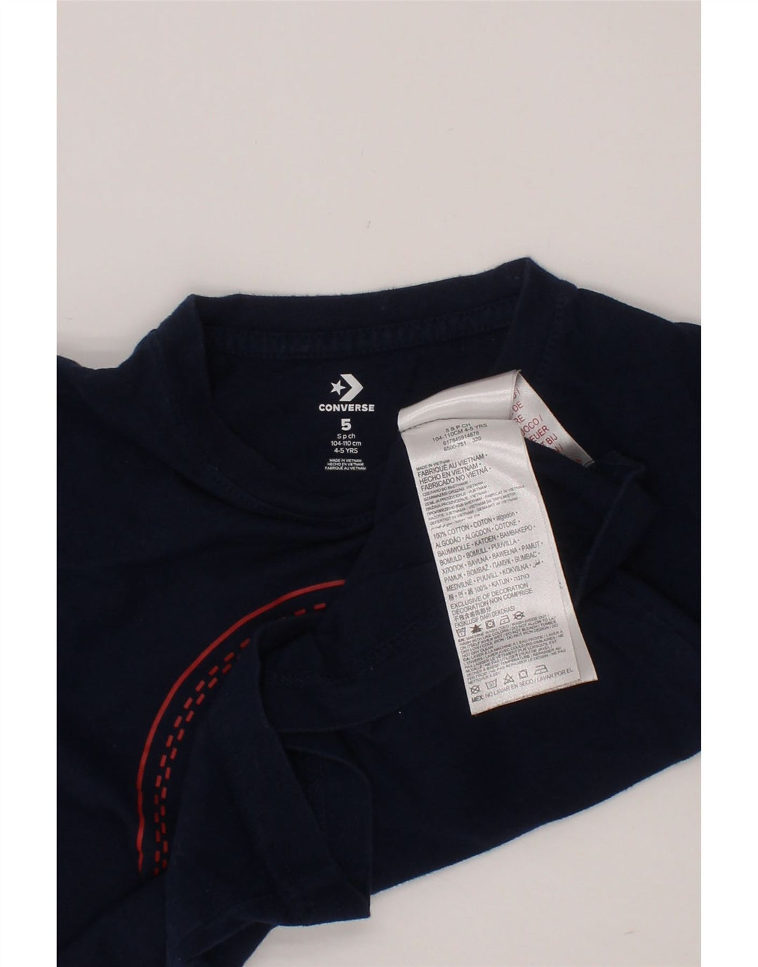 CONVERSE T-shirt graphique Chuck Taylor pour garçon 4-5 ans en coton bleu marine