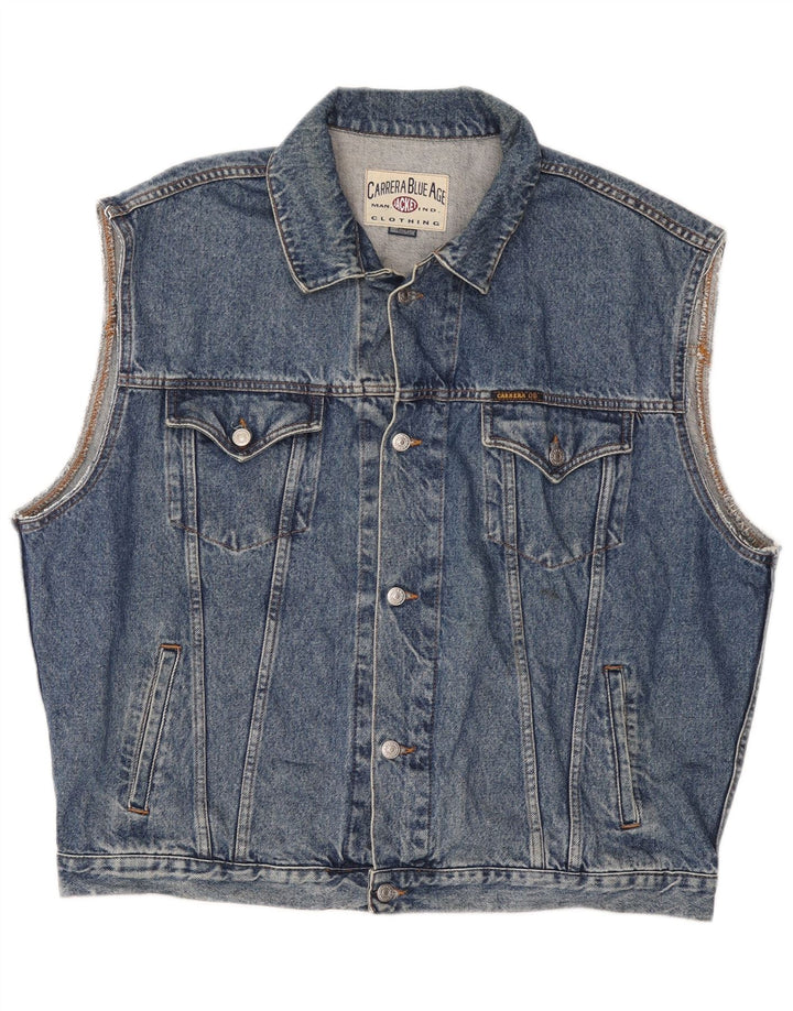 CARRERA Gilet en jean pour homme UK 44 2XL Bleu Coton