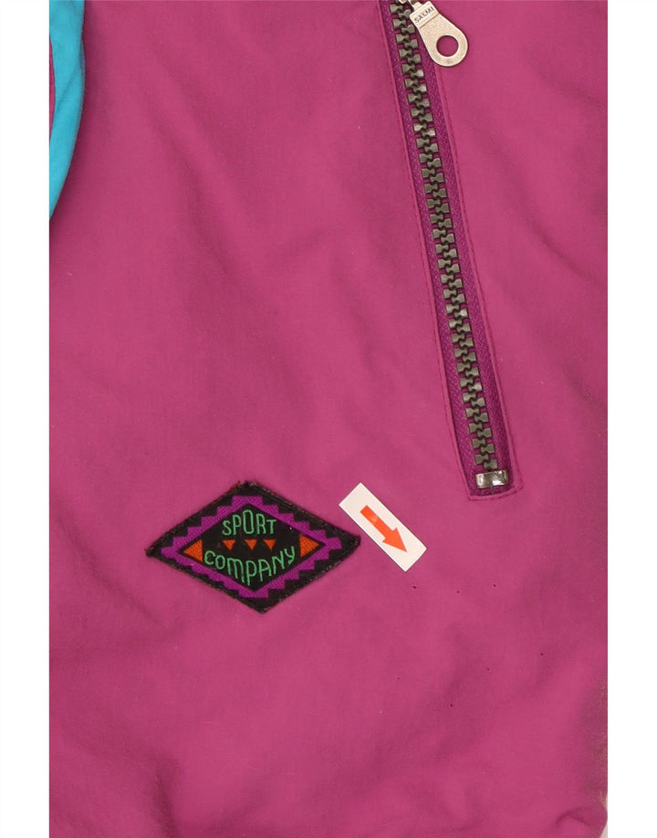 vintage Mens Graphic Pullover Ski Jacket UK 44 2XL Violet Colourblock