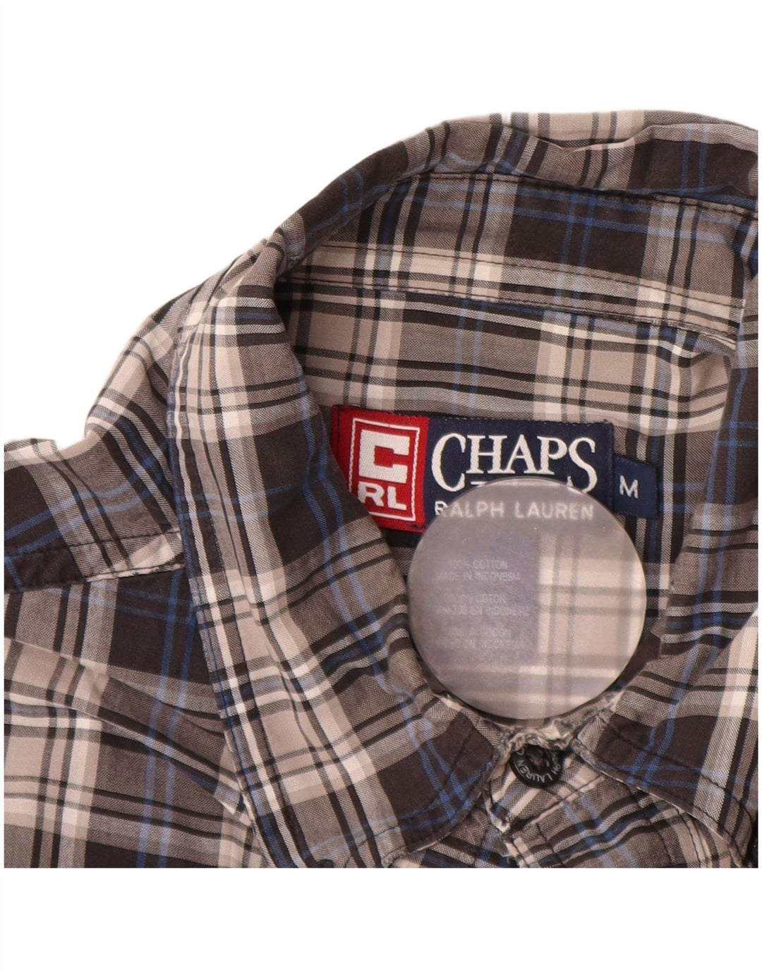 Chaps Ralph Lauren Chemise en flanelle homme gris moyen à carreaux en coton