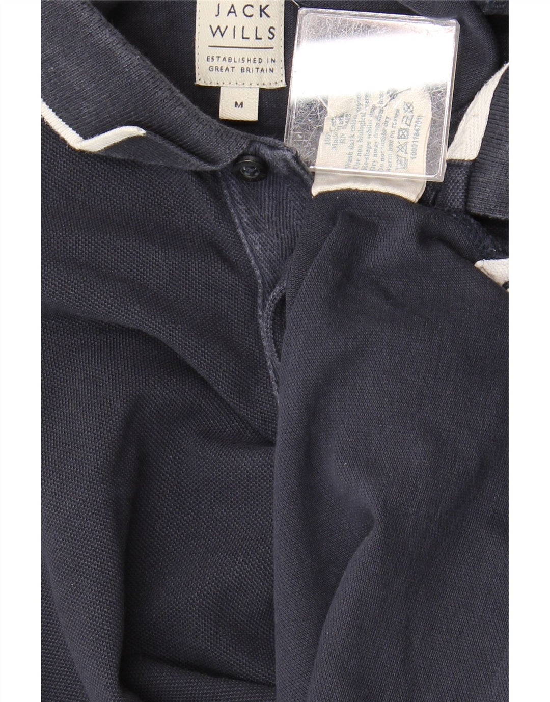 JACK WILLS Mens Polo Shirt Medium Navy Blue Cotton