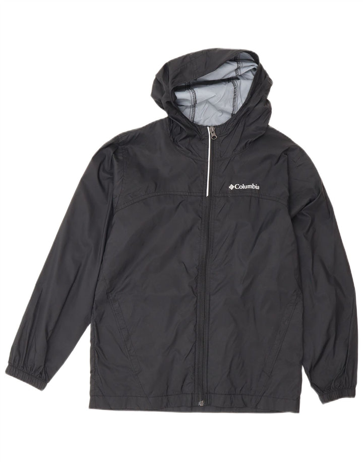 Columbia Veste de Pluie à Capuche Garçon 10-11 Ans Nylon Noir Moyen