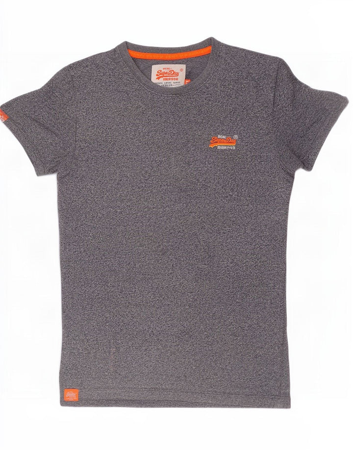 Superdry T-Shirt Top Petit Gris Moucheté Coton Homme