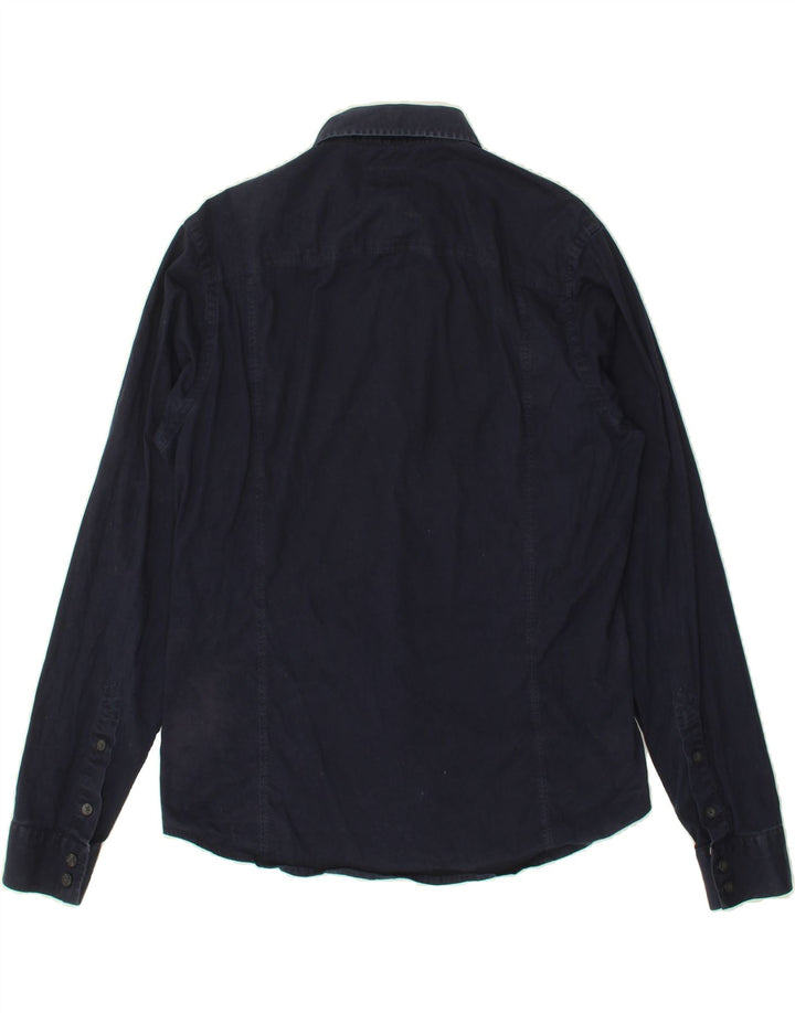 CALVIN KLEIN JEANS Mens Shirt Large Navy Blue Cotton Vintage Calvin Klein Jeans and Second-Hand Calvin Klein Jeans from Messina Hembry 