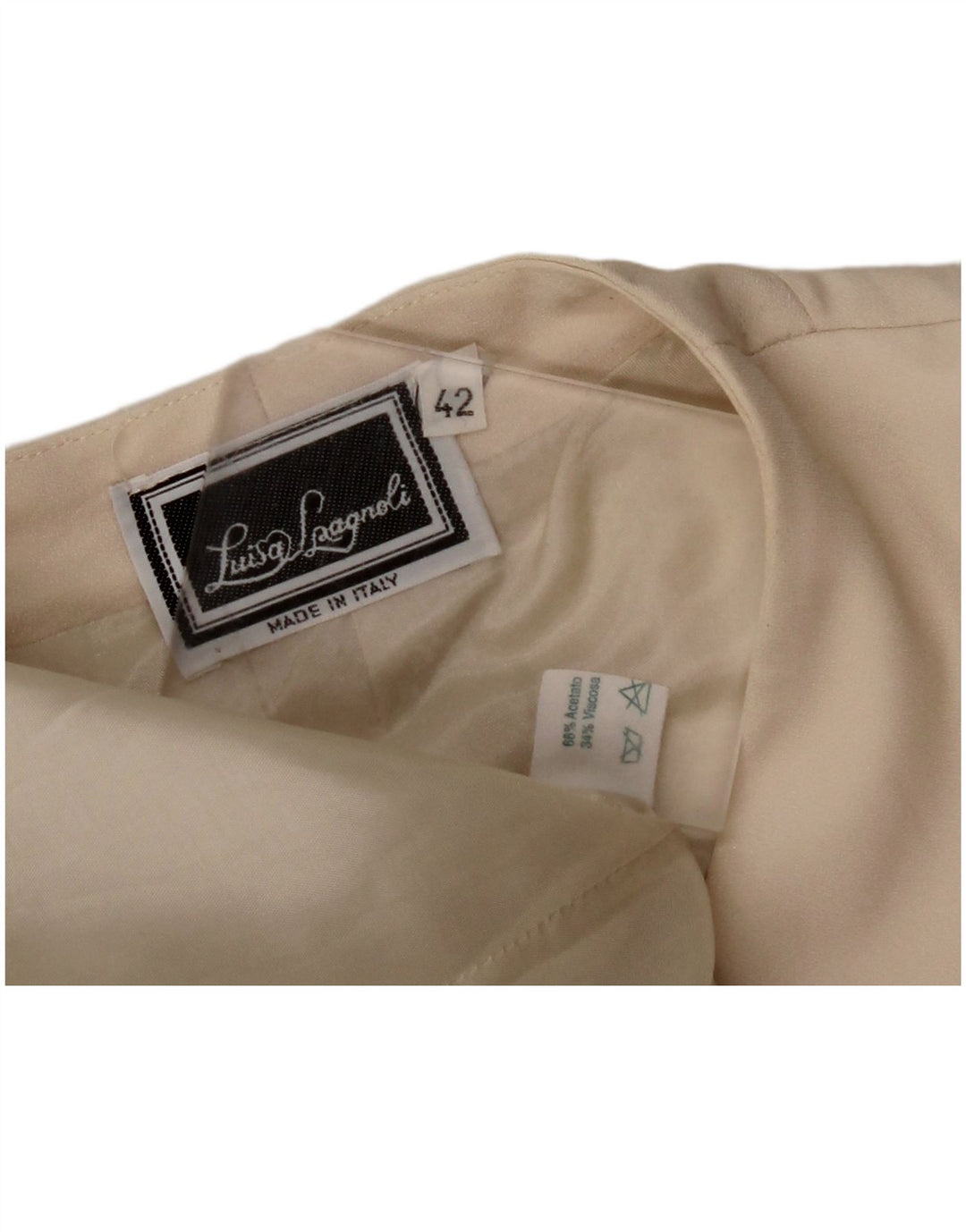 LUISA SPAGNOLI Veste Blazer 3 Boutons Femme IT 42 Acétate Beige Moyen