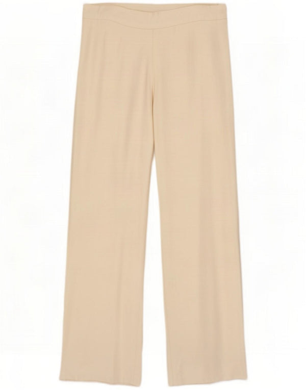 Patrizia Pepe Pantalon décontracté à jambe large pour femme IT 44 Medium W30 L32 Blanc
