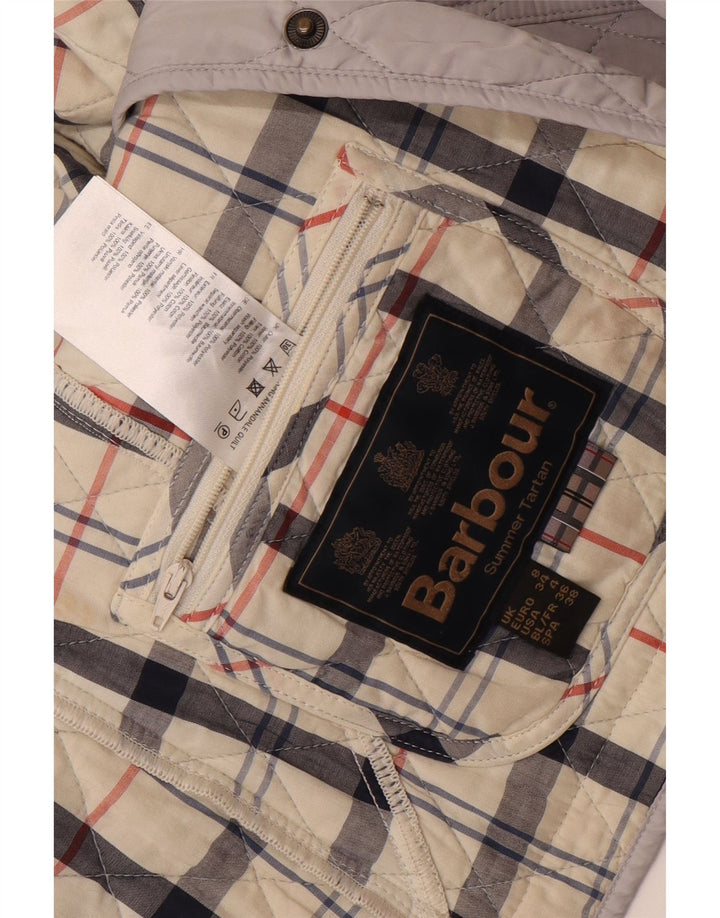 Barbour Veste matelassée pour femme UK 8 Small Gris Colorblock Polyester