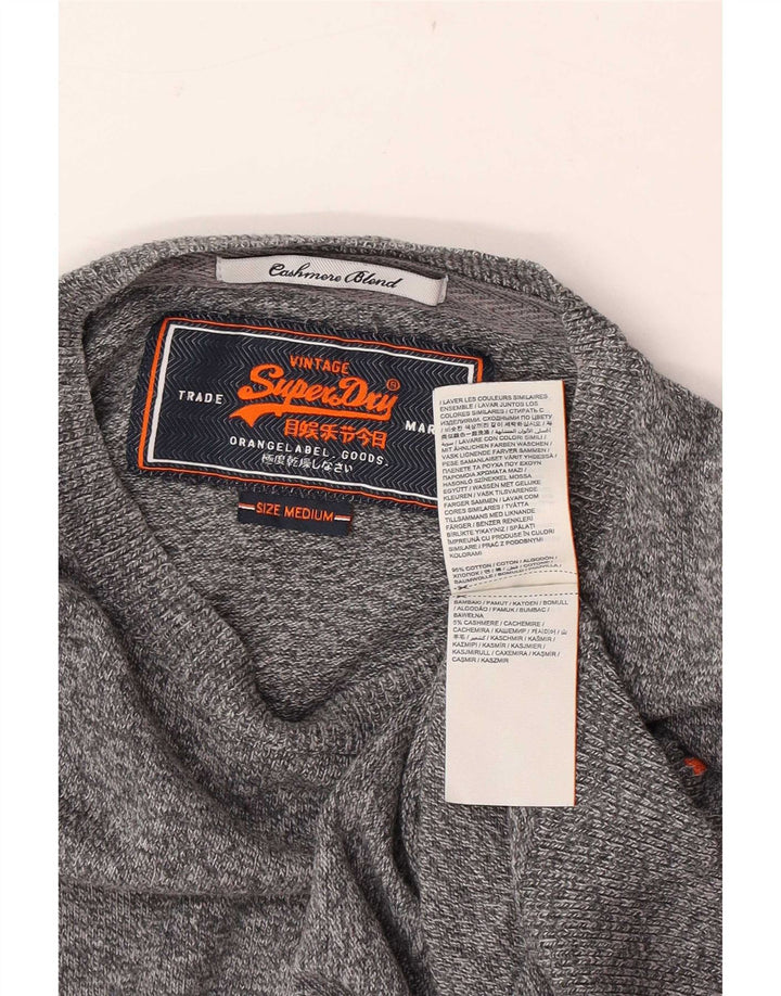 Superdry Pull Col Bateau Homme Gris Moyen Coton