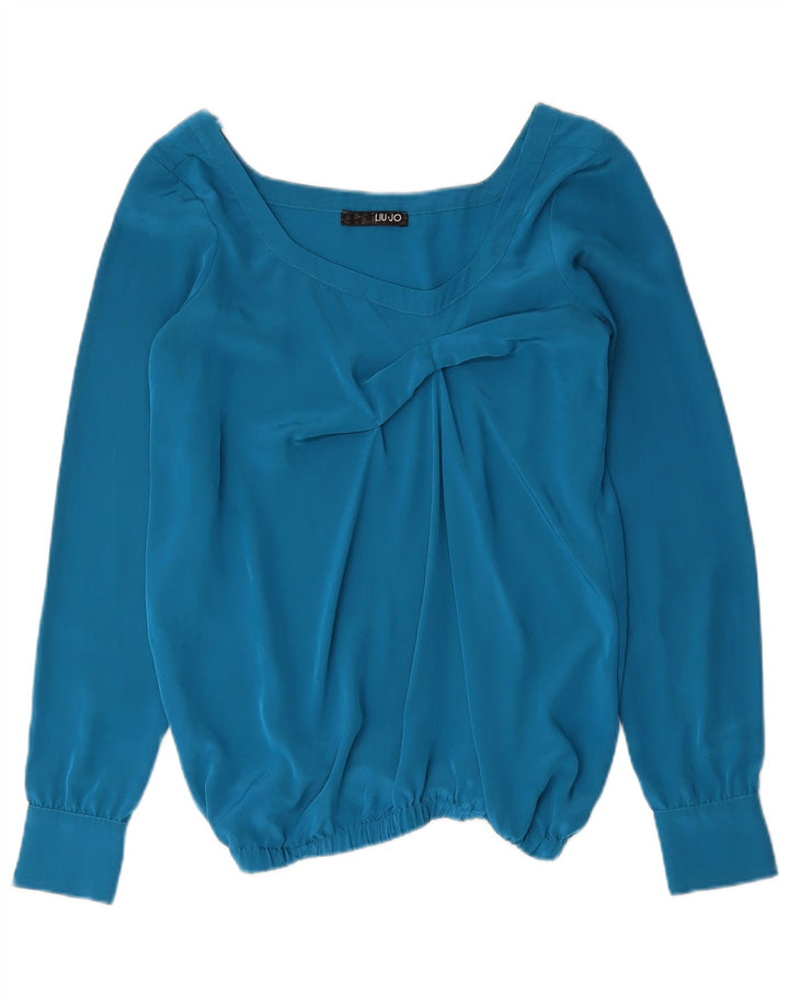 Liu Jo Femme Chemisier à Manches Longues Top IT 42 Bleu Moyen Polyester