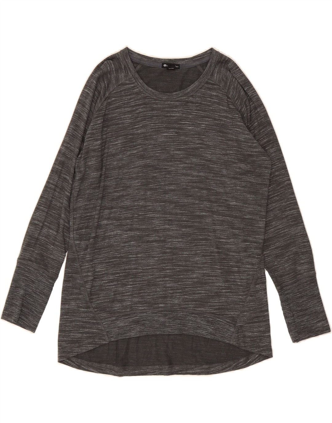 CHAMPION Womens Top Long Sleeve UK 16 Large Grey Flecked Rayon Vintage Champion and Second-Hand Champion from Messina Hembry 