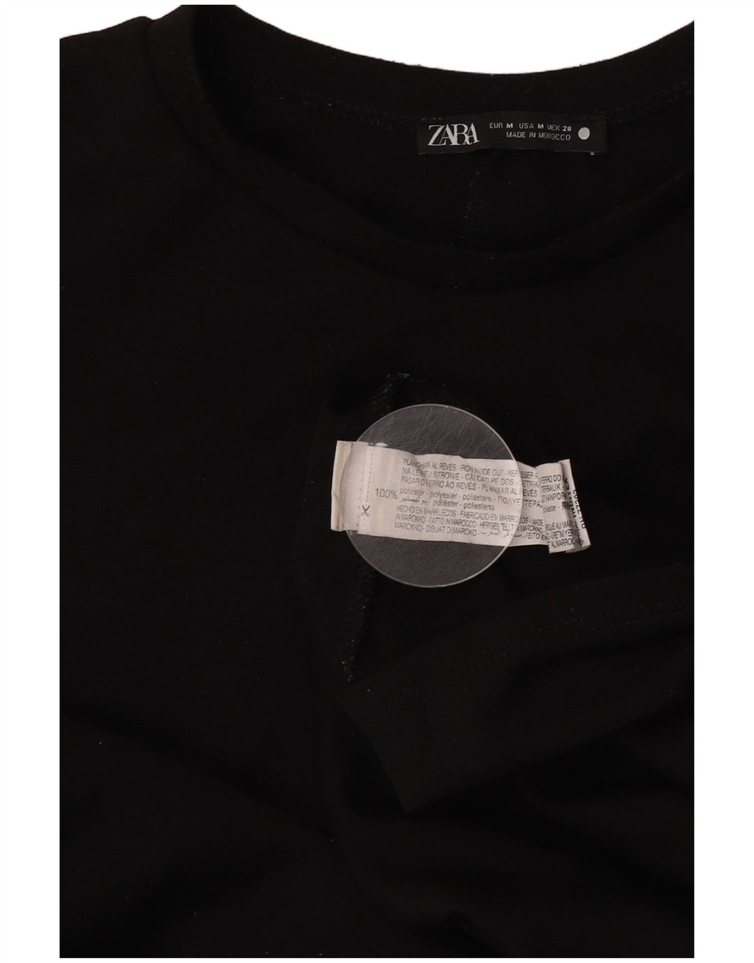 Zara Robe à volants pour femme UK 44 Noir moyen