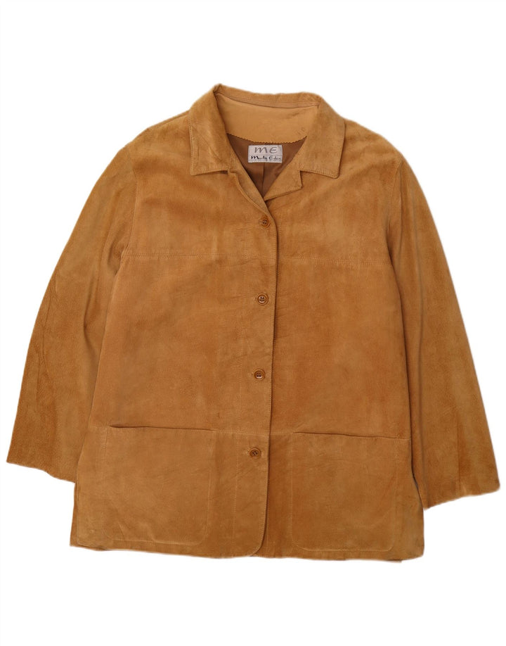 Martin Eden Veste blazer en daim à 4 boutons pour femme IT 48 XL Cuir beige