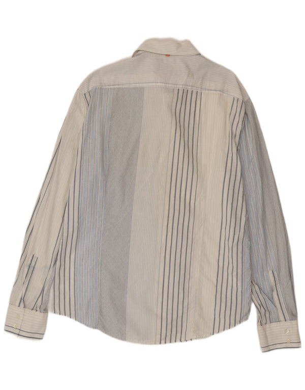 Hugo Boss Chemise XL Bleu Rayé Coton Homme