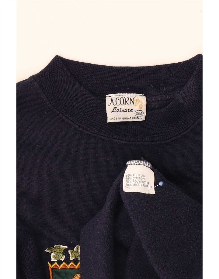 Acorn Sweat-shirt surdimensionné graphique pour femme UK 10 Petit Bleu marine