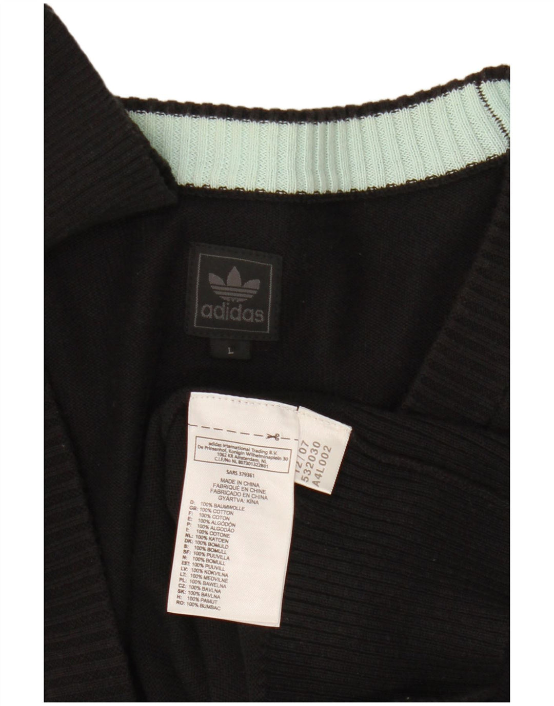 Adidas Pull Cardigan Homme Grand Coton Noir