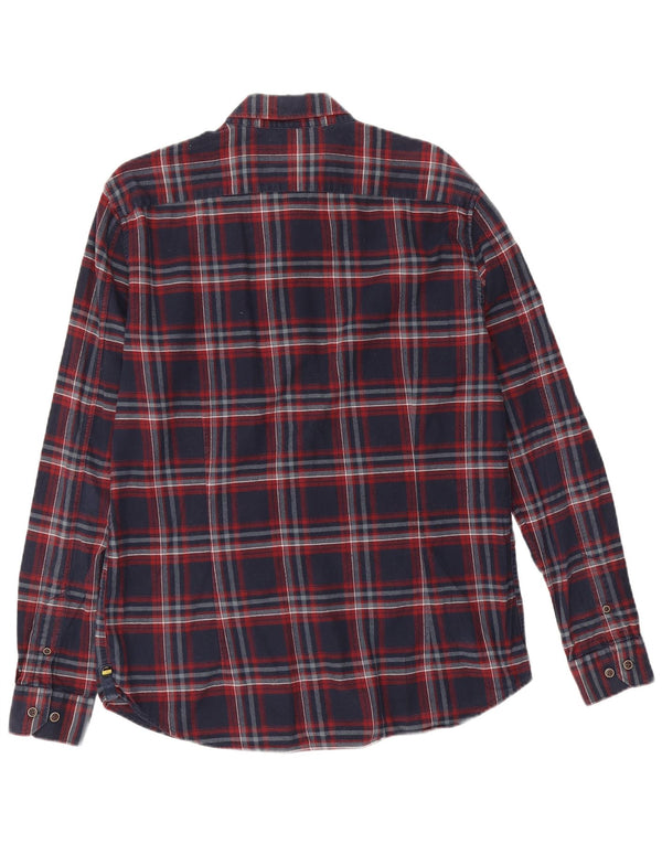 Barbour Chemise slim fit en flanelle pour hommes, grand coton à carreaux bleu marine