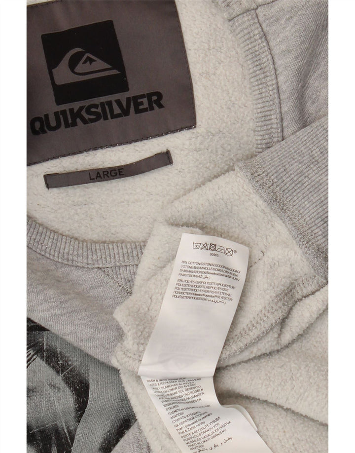 Quiksilver Sweat-shirt graphique pour homme, grand, gris, coton