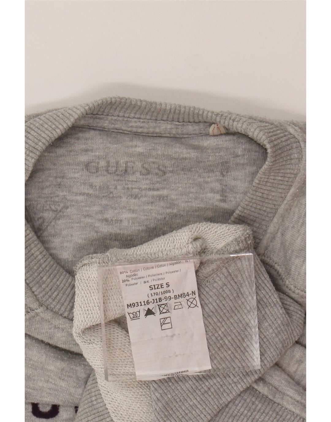 GUESS Womens Graphic Sweatshirt Jumper UK 10 Small Grey Cotton