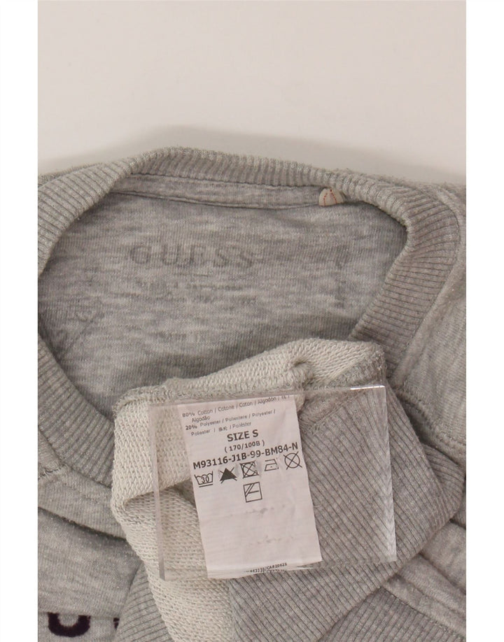GUESS Womens Graphic Sweatshirt Jumper UK 10 Small Grey Cotton