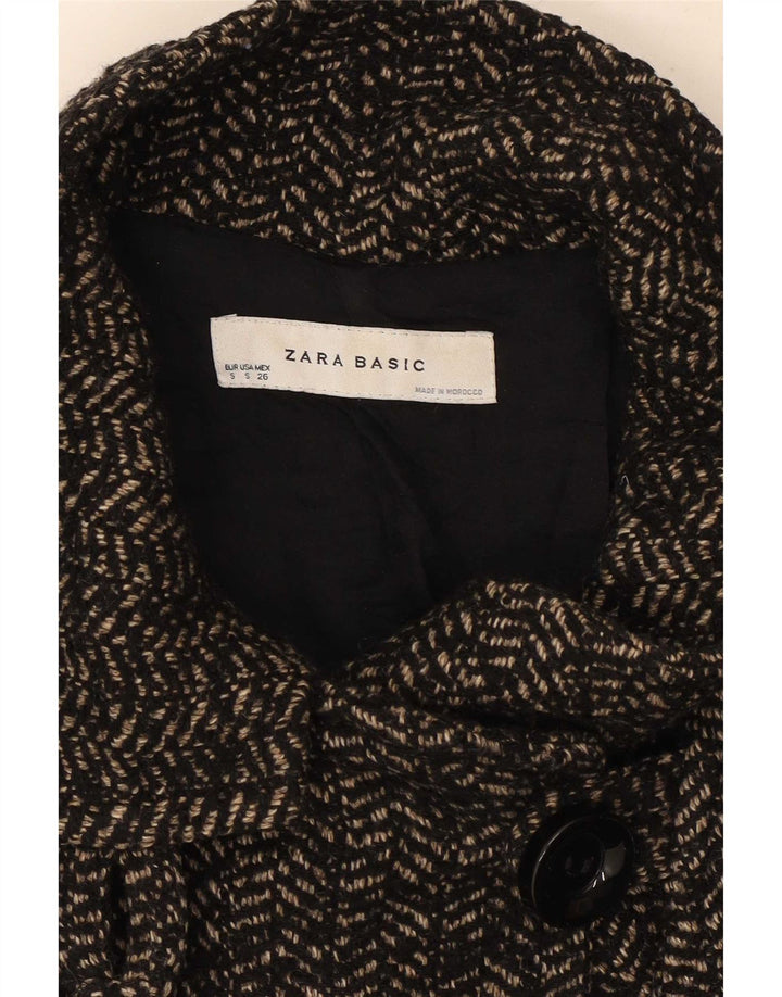 Zara Manteau croisé pour femme UK 10 Petit chevron gris