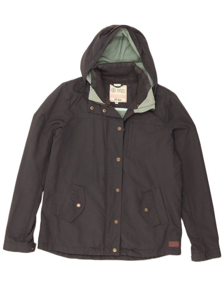 Fat Face Veste coupe-vent à capuche pour femme UK 12 Nylon gris moyen