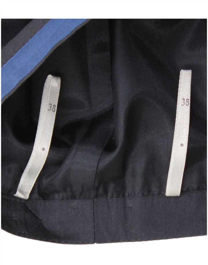 VINTAGE Femme Taille Haute Jupe A-Line EU 38 Moyen W28 Bleu Marine