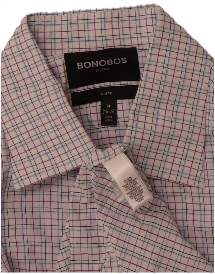 BONOBOS Chemise Slim Fit pour Homme Taille 15 1/2 Nylon à Carreaux Rose Moyen