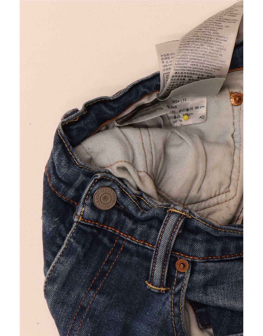 Levi's Jean Slim Homme W34 L32 Bleu Coton