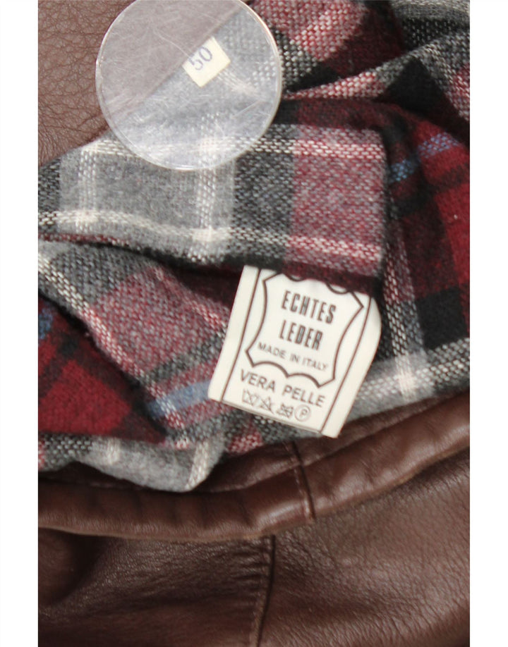 veste en cuir ceinturée homme vintage EU 50 Grand cuir marron