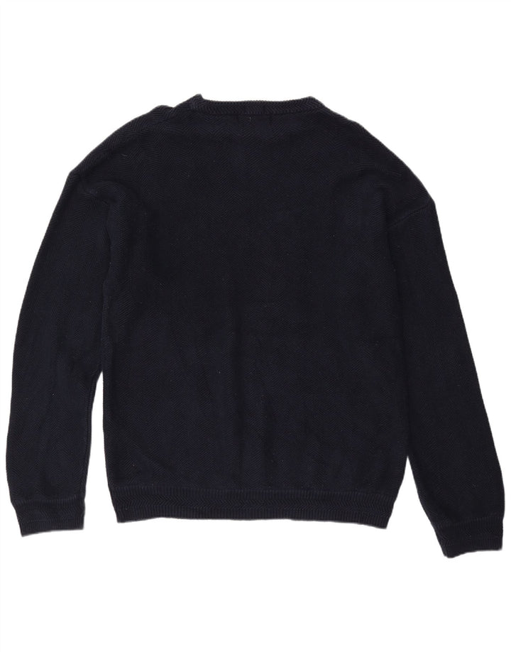 CHAPS RALPH LAUREN Pull col bateau pour homme XL Bleu marine à chevrons