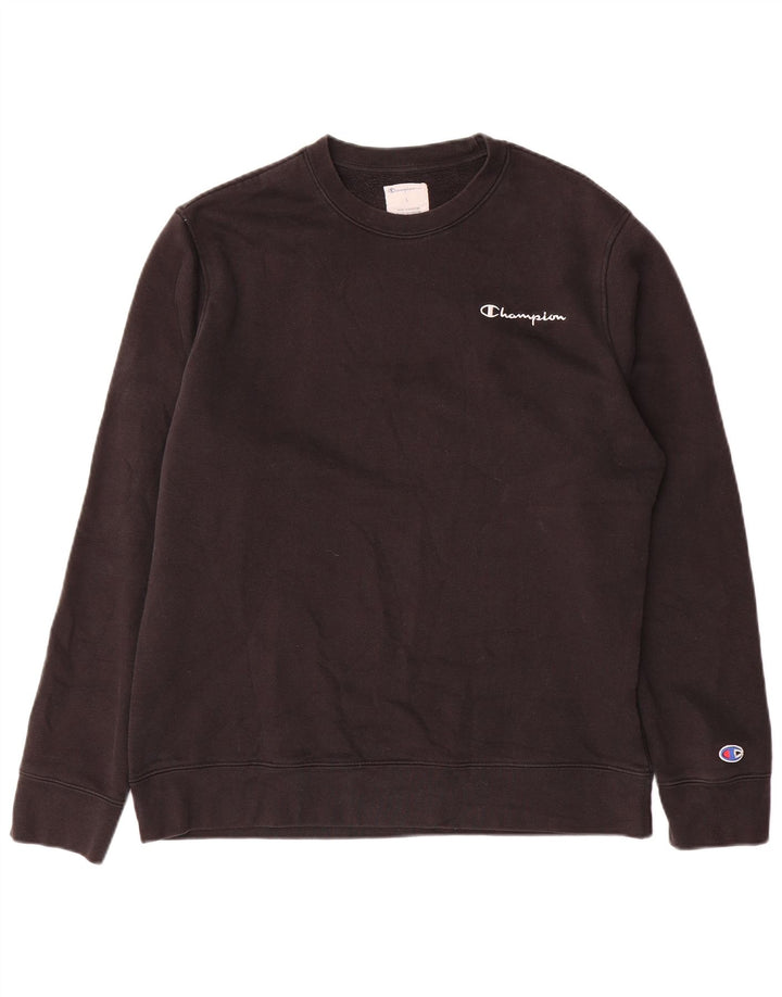 Champion Sweat-shirt pour homme en coton noir Taille L