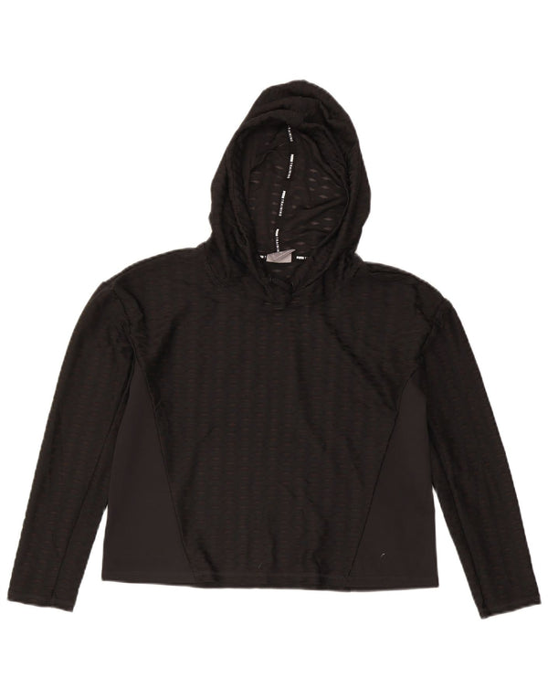 Puma Pull à capuche court d'entraînement pour femme UK 6 XS Noir Argyle/Diamant